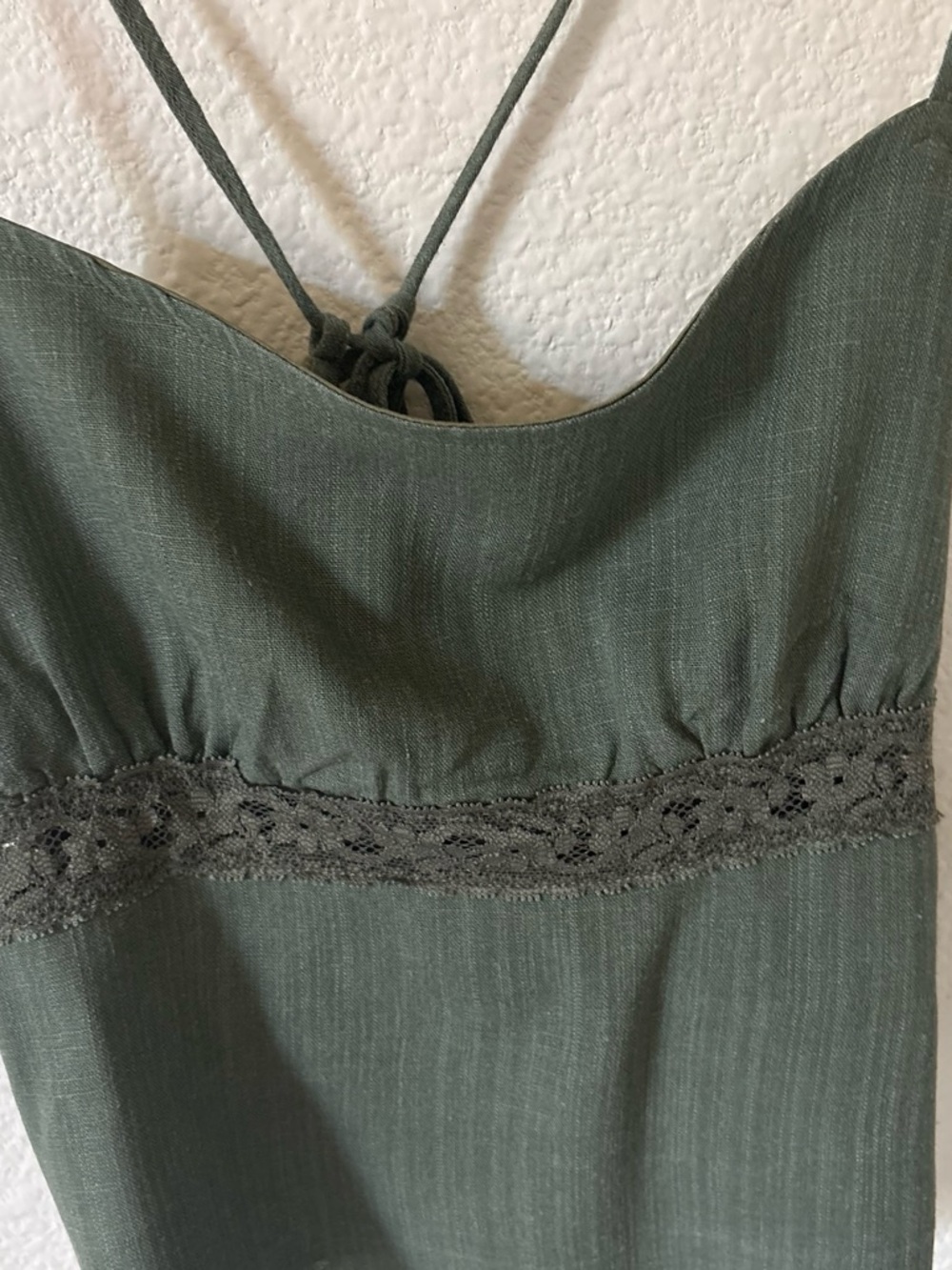 La Hearts Olive Green Lace-Trim Camisole